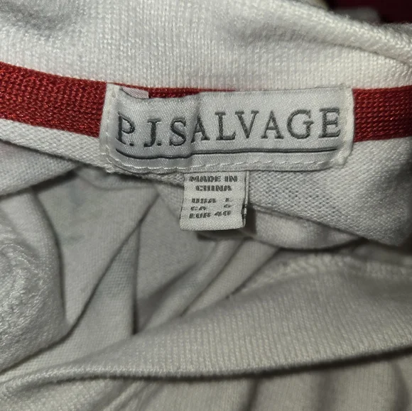 PJ Salvage Pajama Top US Womens L White Christmas Persian Cats Pullover - Picture 2 of 4